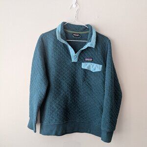 Patagonia Cotton Quilt Snap-T® Pullover Sweatshirt Blue Women's Size S Small